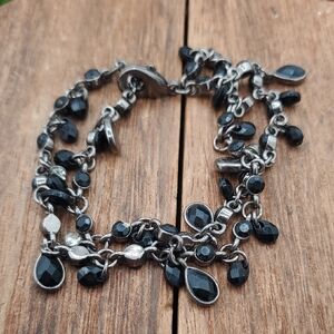 Elegant Black Beaded Bracelet‎ B3422